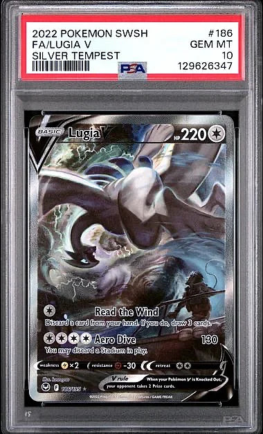 Lugia V - Pokemon Silver Tempest #186 PSA 10