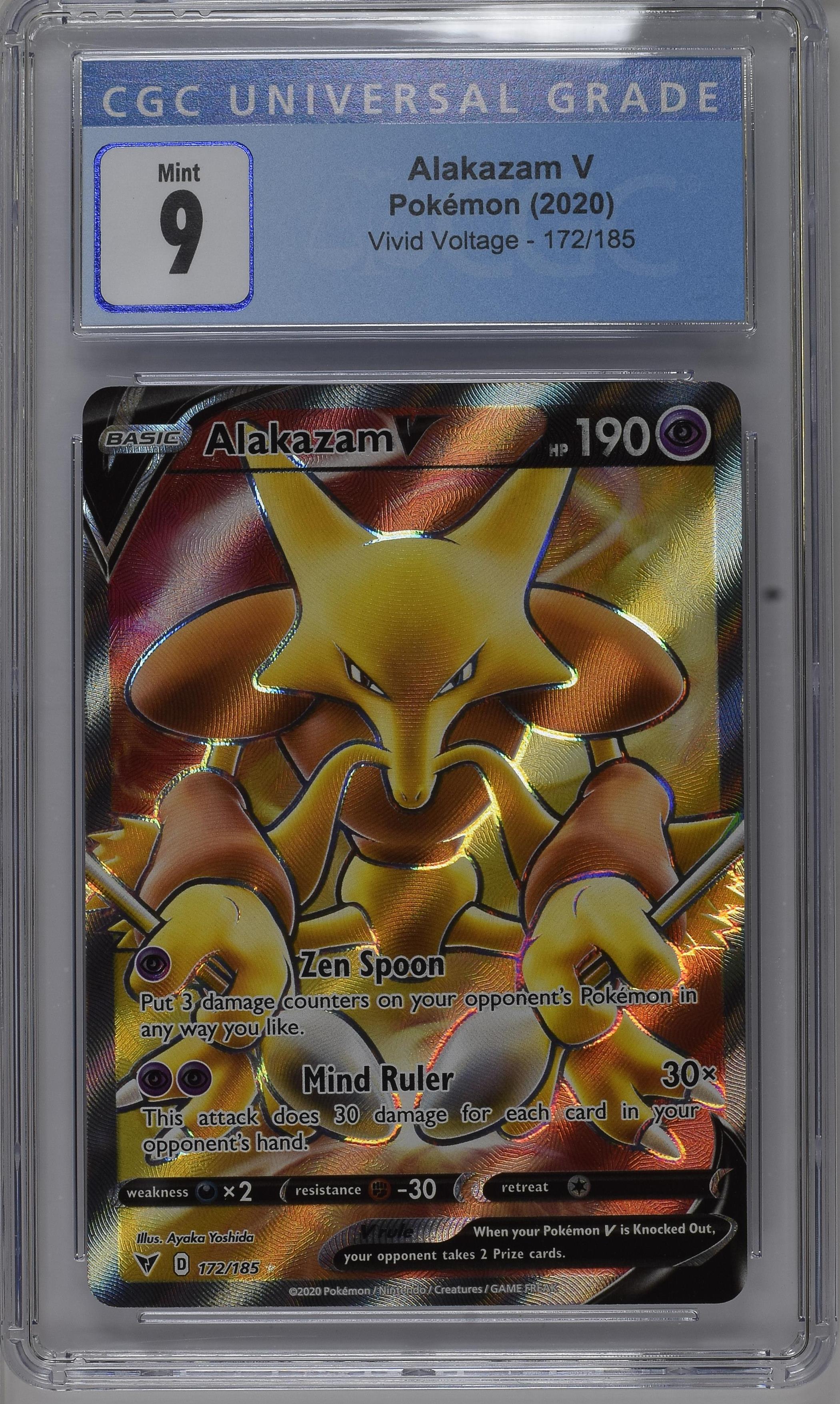 CGC MINT 9 | Alakazam V #172 Pokemon Vivid Voltage